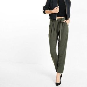 Express Mid Rise Jersey Sash Pant in Green